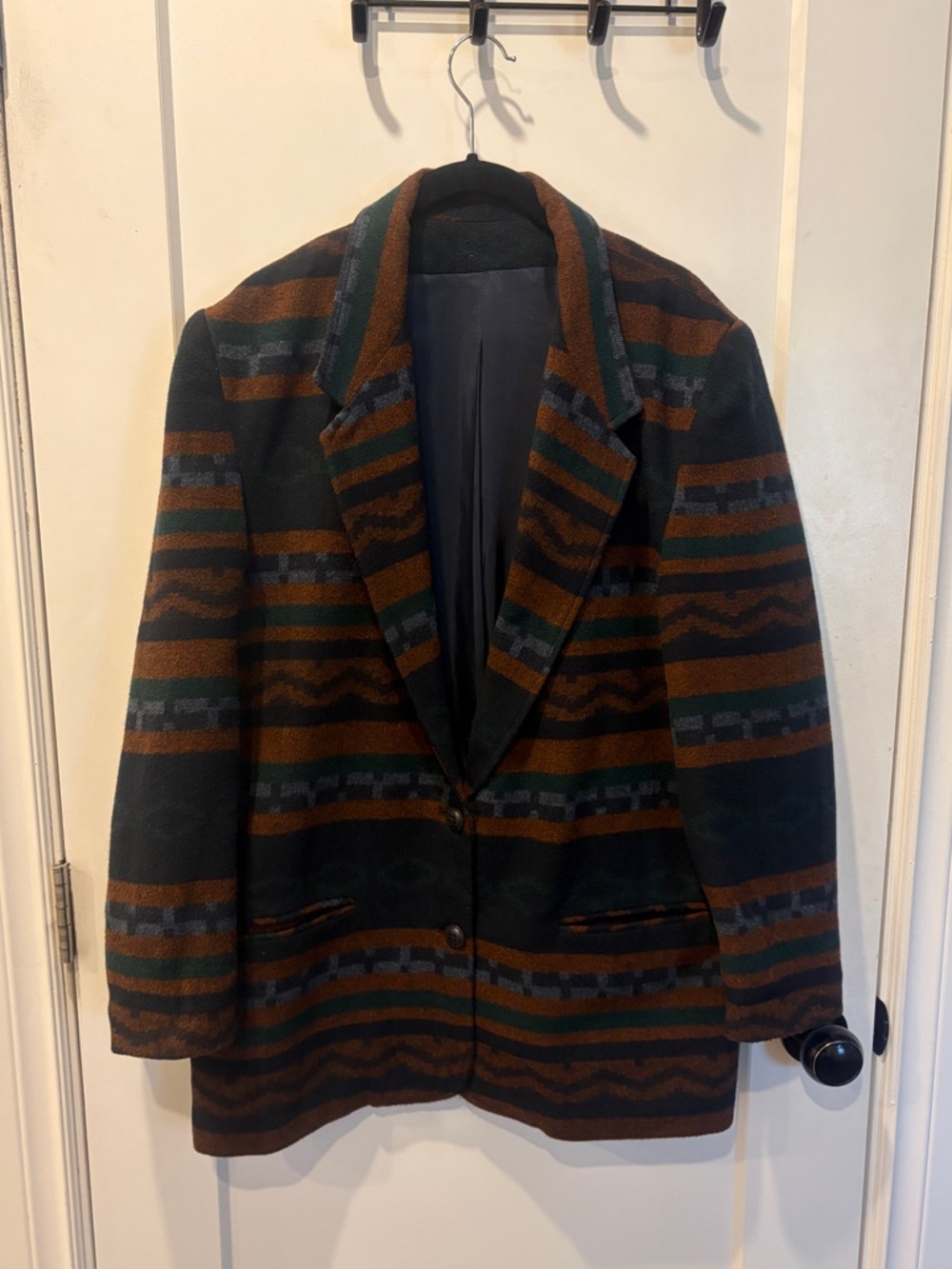 Vintage Cleo Striped Wool Blend Sport Coat/blazer